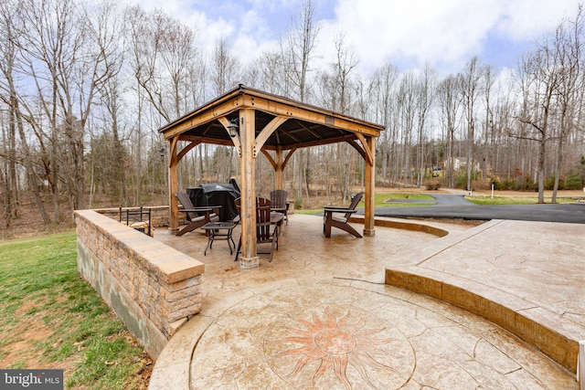 view of patio with a gazebo