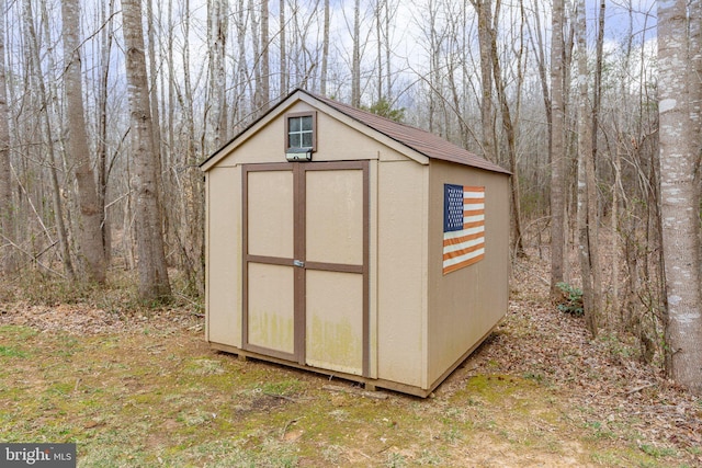 view of shed