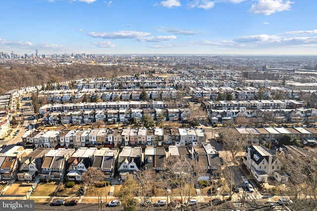 drone / aerial view with a residential view