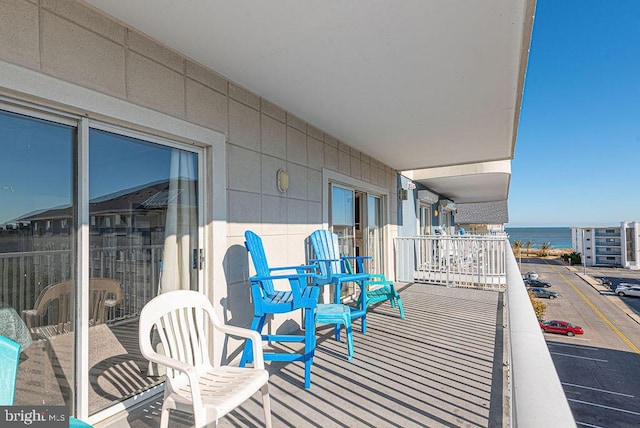 balcony with a water view