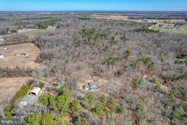 aerial view featuring a rural view