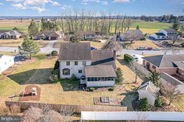 drone / aerial view with a residential view