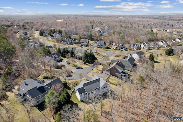 aerial view with a residential view