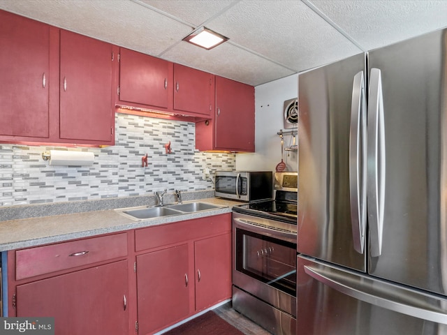777 Timber Ln, Berkeley Springs, WV 25411 - kitchen with a sink, light countertops, tasteful backsplash, and stainless steel appliances