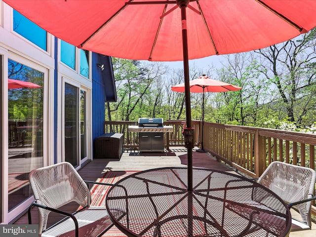 777 Timber Ln, Berkeley Springs, WV 25411 - wooden terrace featuring a grill