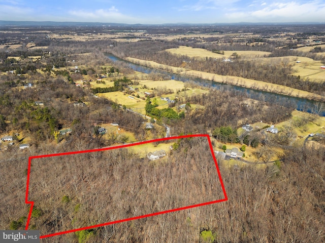 aerial view featuring a rural view