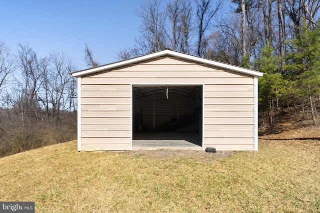 exterior space with an outbuilding