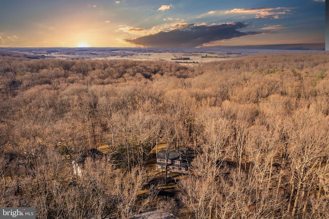 property view of mountains featuring a wooded view