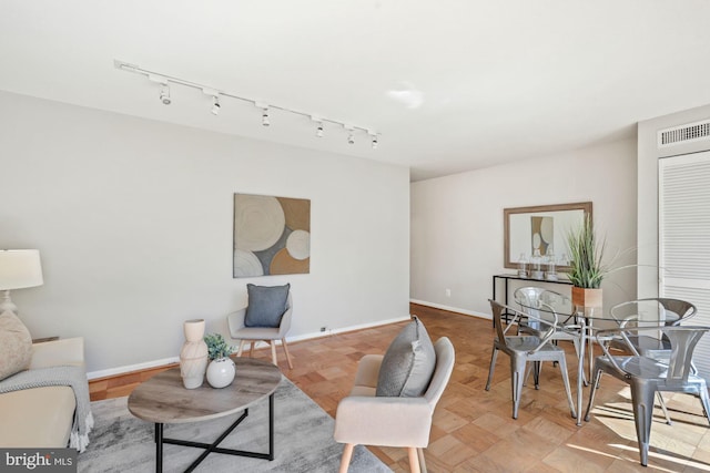 living room with baseboards