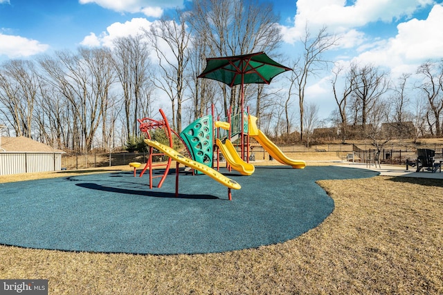 communal playground with fence