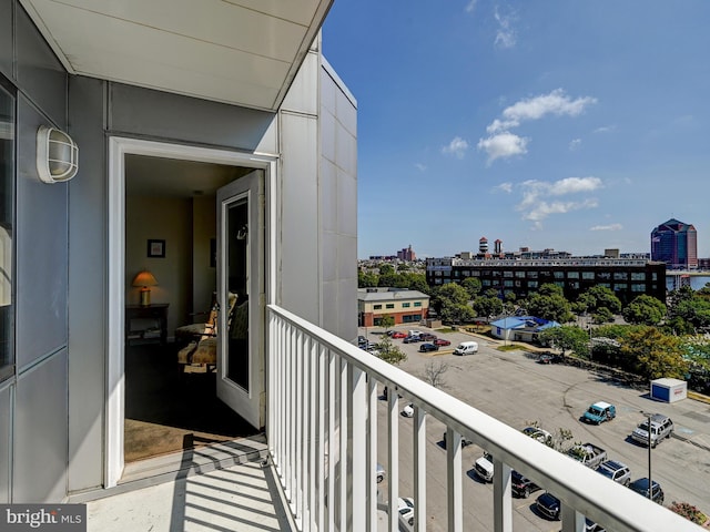 balcony with a city view