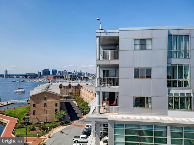 view of city featuring a water view