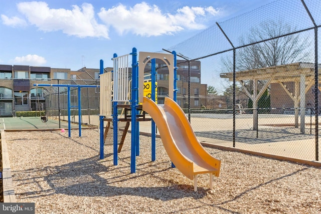 community play area with fence