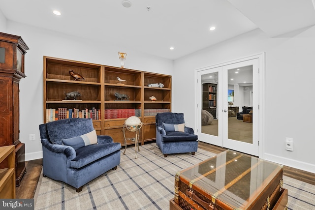 6813 Millwood Rd, Bethesda, MD 20817 - living area featuring french doors, recessed lighting, and baseboards