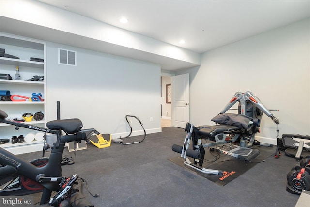 6813 Millwood Rd, Bethesda, MD 20817 - workout room featuring recessed lighting and baseboards
