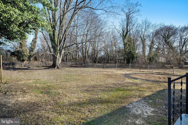 view of yard with fence