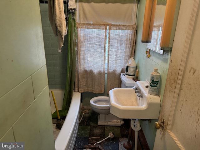 full bath featuring toilet and a sink