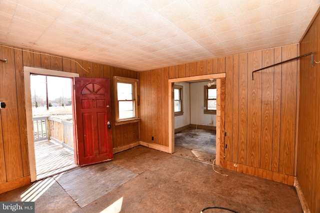 interior space with wood walls