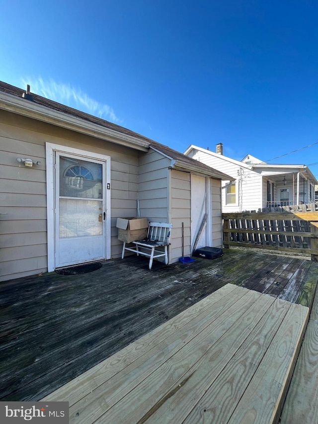 view of wooden deck