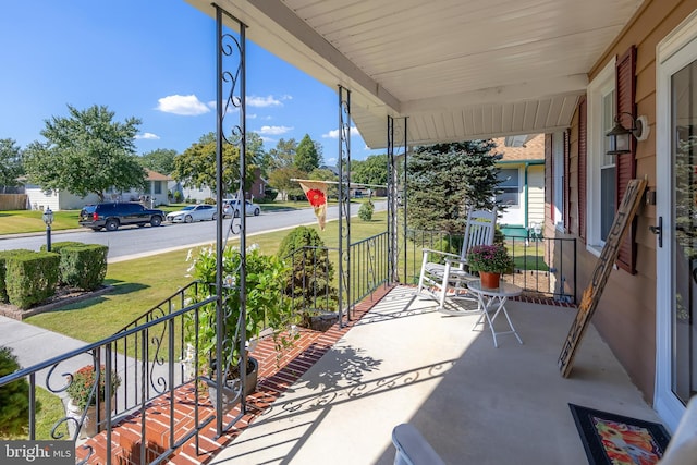 view of patio featuring covered porch