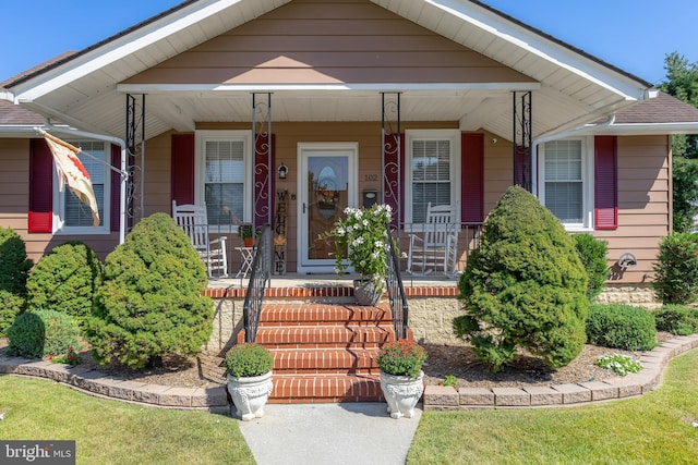 bungalow-style home with a porch