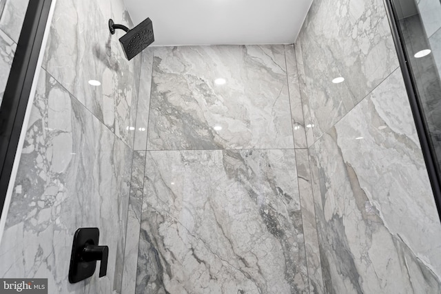 details with a marble finish shower