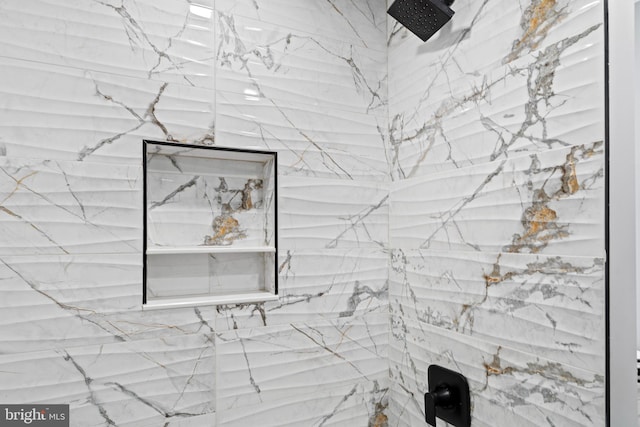 details with a marble finish shower