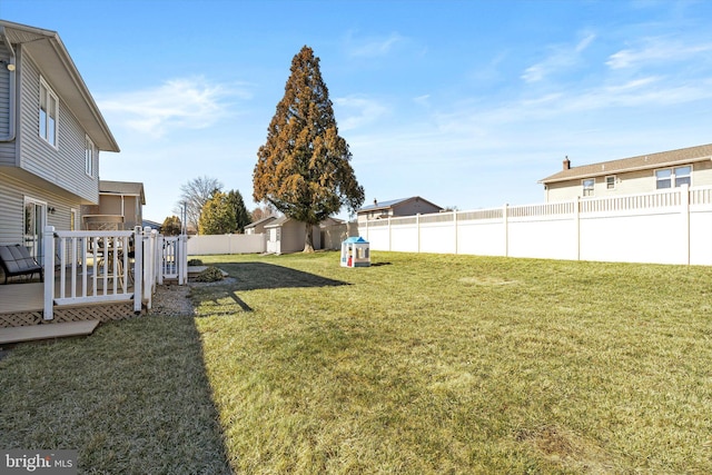 view of yard featuring a fenced backyard