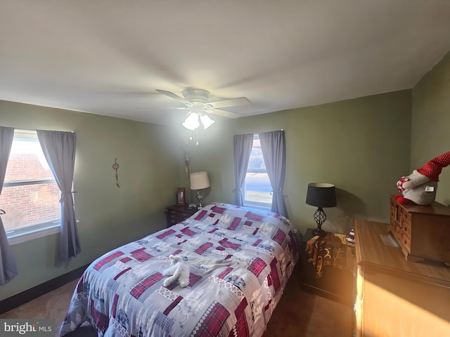 bedroom featuring a ceiling fan