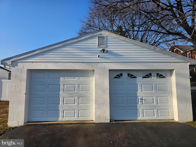 view of garage