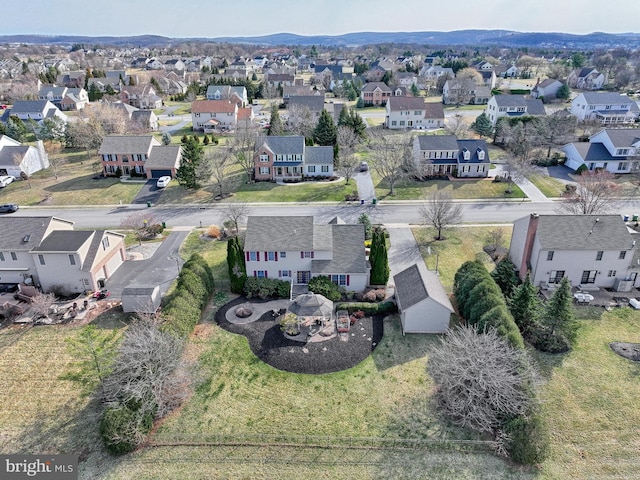 drone / aerial view with a residential view