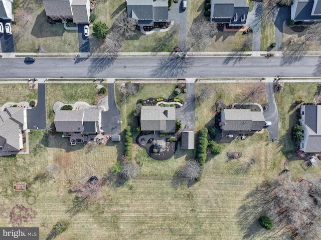 aerial view with a residential view