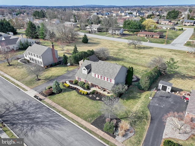 drone / aerial view featuring a residential view