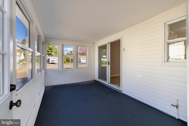 view of unfurnished sunroom