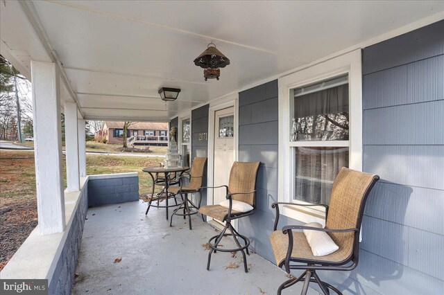 view of patio / terrace featuring covered porch