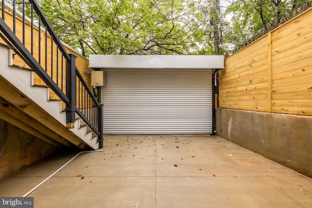 view of garage