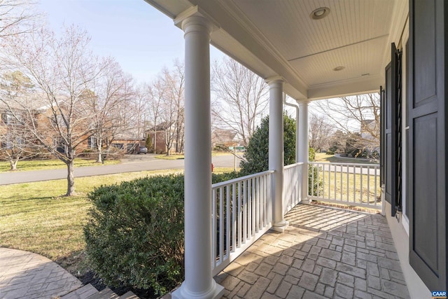 view of patio featuring covered porch