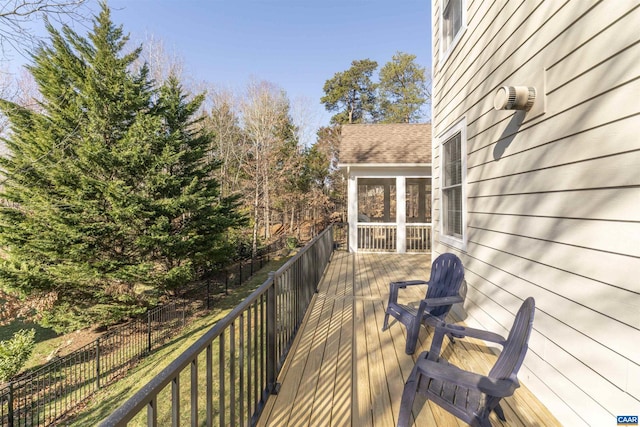 wooden deck with fence