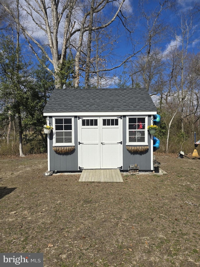 view of shed