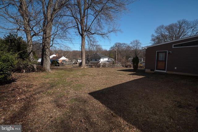 view of yard with fence