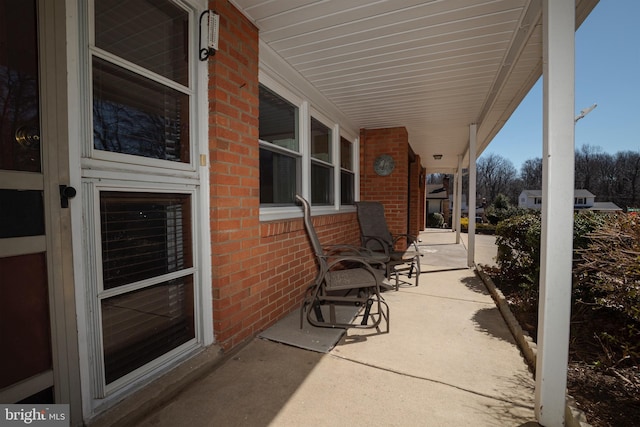 view of patio featuring covered porch