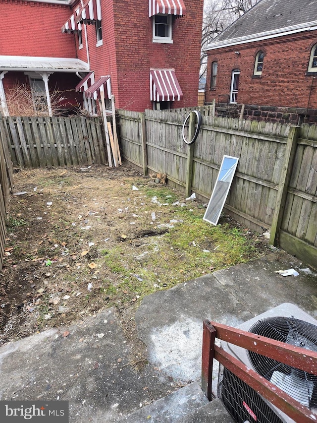 view of yard featuring fence private yard