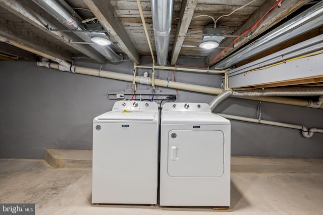 laundry room with laundry area and washer and clothes dryer