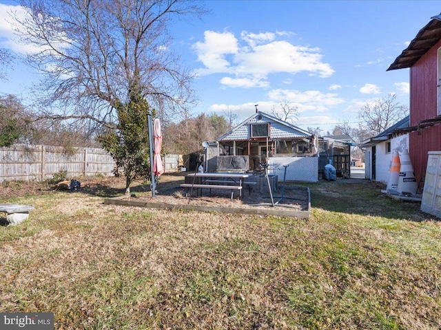 view of yard with fence