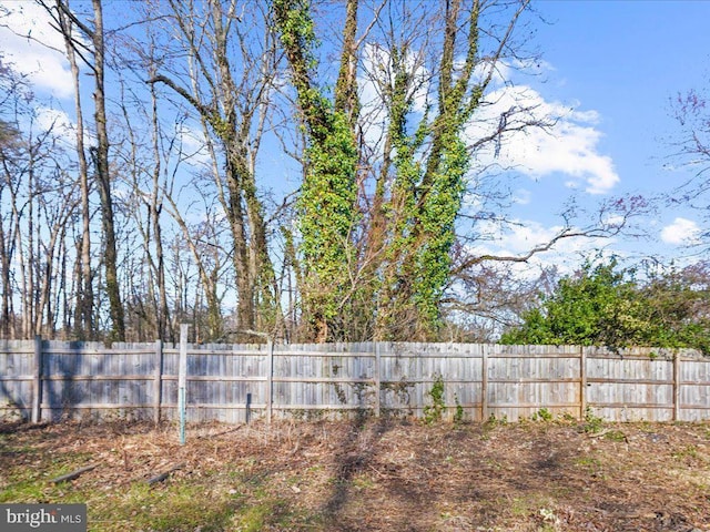 view of yard featuring fence