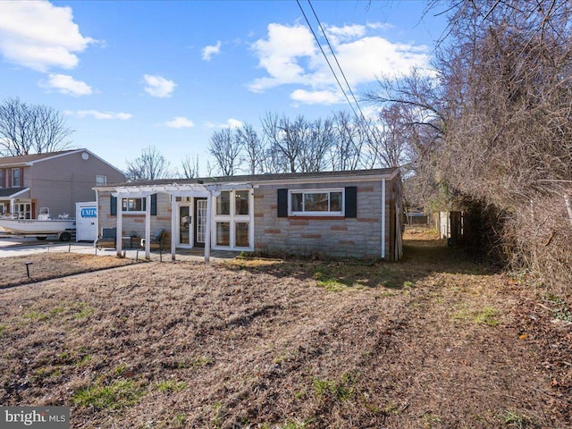 view of front of property featuring stone siding