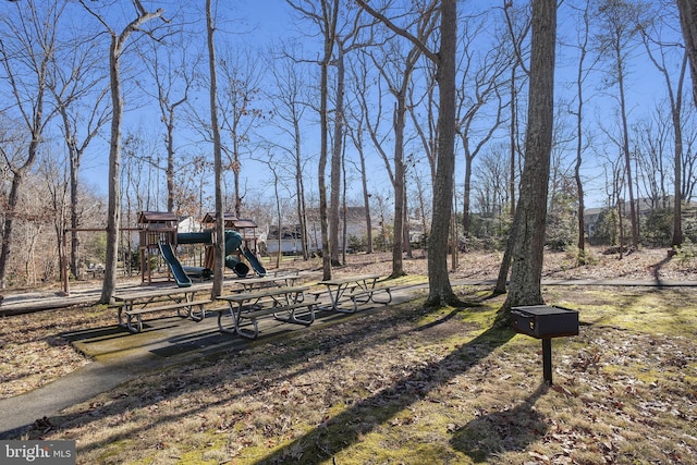 exterior space featuring playground community