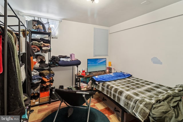 bedroom featuring wood finished floors