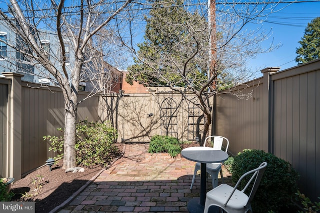 view of patio with a fenced backyard