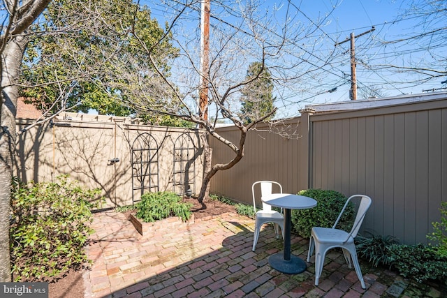 view of patio / terrace featuring a fenced backyard